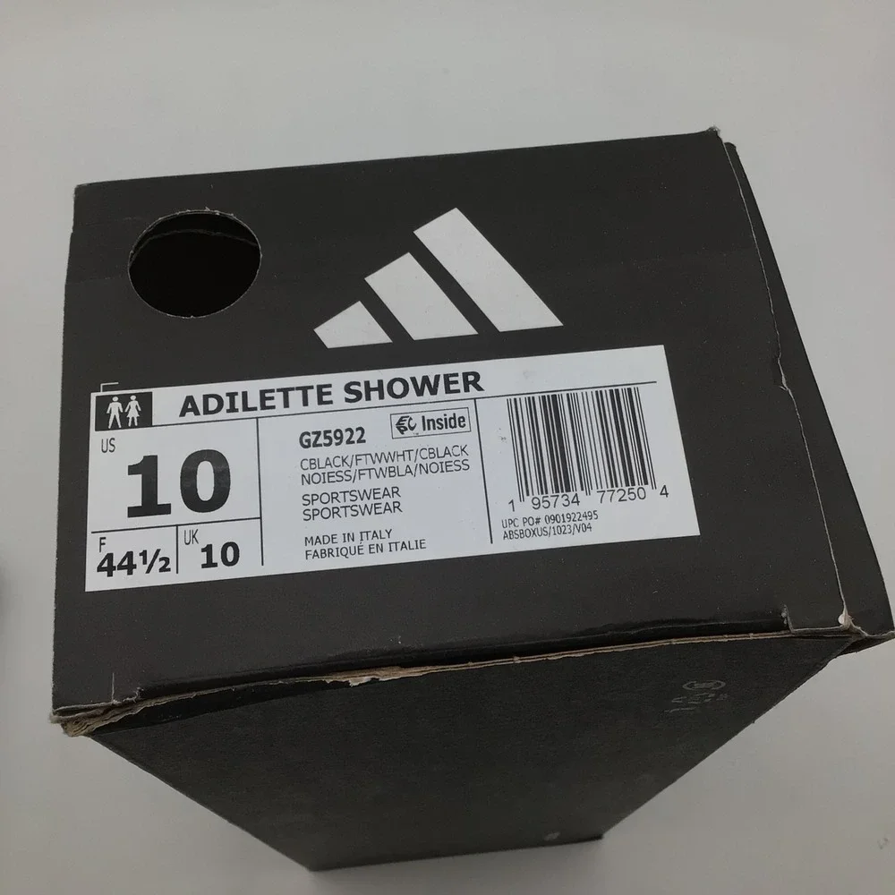 Adidas Adilette Shower Slides Mens Size 10 Black GZ5922 Cloudfoam Sandals NEW